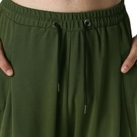 Машки Клиренс Панталони Ремен Со Пруги Патент Декорација Личност Мал Џеб За Стапала Секојдневни Панталони Армија Зелена 6