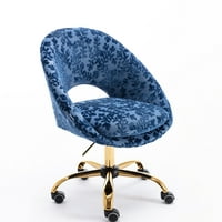 Кадифена канцеларија стол тафтирана суета стол со тркала симпатична вртлива биро стол ткаенина фотелја за шминка соба дневна