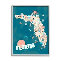 Студената индустрија Флорида Сончев државен ретро одмор туризам живописна мапа, 20, дизајн од ziwei li