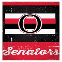 Отава Сенатори - Ретро Логото Ѕид Постер, 14.725 22.375