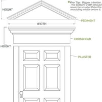 Ekena Millwork 100 Долна ширина 3 4 Топ ширина 7 8 H 1 4 P Classic Crosshead