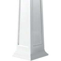 Ekena Millwork 12 W 08'H Craftsman Classic Square Tapered, Recess Panel Column, Crown Capital & Crown Base