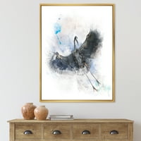 ДизајнАрт „Одлична темна сина сина илустрација на птици“ Фарма куќа врамена платно wallидна уметност печатење