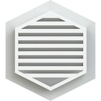 Ekena Millwork 24 W 24 H вертикално врв на вложување на венчавки: Функционален, PVC Gable Vent W 1 4 рамка за рамна трим