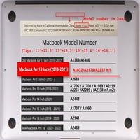 КАИШЕК Само Компатибилен Нов Macbook Air 13 Модел За Ослободување На Случај А1932 А2179 А М1, Пластична Тврда Обвивка + Црна