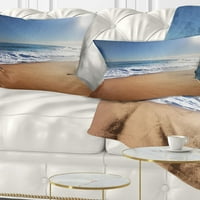 DesignArt Скорото сино море со бело сонце - Перница за фрлање на морскиот брег - 12x20