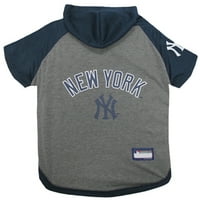 Миленичиња прва MLB New York Yankees Hoodie Tee кошула за кучиња и мачки, топла и удобност - голема