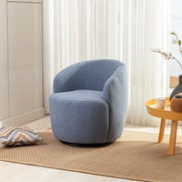 Вртено столче за буриња, мечето ткаенина на ткаенина, сингл софа фотелја за дневна соба, светло сина боја