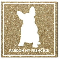 Wynwood Studio Animals Wall Art Canvas Prinks 'Pandoy My Francie Glitter' кучиња и кутриња - злато, бело