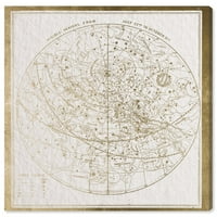 Wynwood Studio Astronomy and Space Wall Art Canvas Prints 'Vidible Heaves II ’везди - Бело, злато