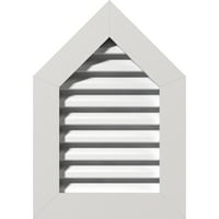 Ekena Millwork 16 W 24 H врв на врвот на теренот за проветрување: Функционален, PVC Gable Vent W 1 4 рамка за рамна трим