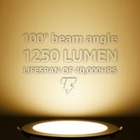 Е-лајт серија 18W Ултра-тенка LED вдлабнатина светлина со J-Box, затемнето, слабиот панел од 1250lm, сертифицирани, ETL & Energy