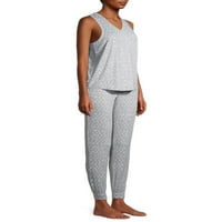 Ockеклин облека, бујна луксузна резервоар и панталони со 2 парчиња пижами сет