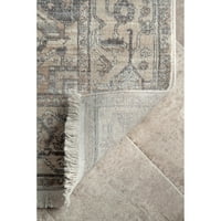 Нулум Хариет гроздобер медалјонски раб област килим, 6 '7 9' овално, сребро