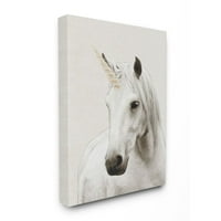 СТУПЕЛ ИНДУСТРИИ Еднорог портрет бело фантазиско сликарство на животни од платно wallидна уметност од Зивеи Ли