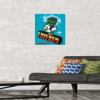 Minecraft - Пилешко Џокеј Ѕид Постер, 14.725 22.375