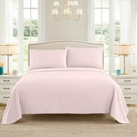 Слатка домашна серија за кревети за кревети - Дополнителен мек микрофибер длабок џеб сет - бледо розов, близнак