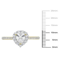 Miabella Women's'sims 1- Carat T.G.W. Создаден бел сафир жолт златен блиц, позлатен сребрен прстен за ангажман на солза солза