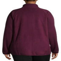 Време и време женски плус големина џемпер од џемпер со целосна поштенска јакна