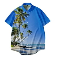 Хавајски Кошули Летна Мода Палма Крајбрежна Плажа Хавајски Печатена Кошула Топ Блуза Кошула