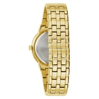 Watchенски часовник со кристал со златен тон на Булува со бисер за бисери и приврзоци за срце, сет 98х124