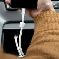 Кабел за полнач за ликвипел Powertek iPad & iPhone, брзо полнење 6ft MFI овластена молња до USB кабел, пастел сјај бело