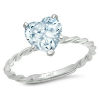 2цт срце сече природни швајцарски сини топаз 18к бело злато годишнина ангажман прстен големина 7