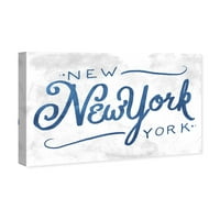 Студиото Винвуд Студио и Скилинис Wallидни уметности платно ги отпечати градовите на САД во Newујорк - сина, бела боја