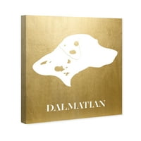 Wynwood Studio Animals Wall Art Canvas Prints 'Dalmatian inverted' кучиња и кутриња - злато, бело