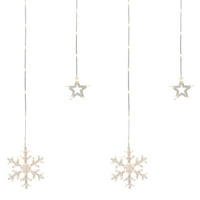 Чиста LED starвезда и завеса за завеси за снегулка - Божиќни светла - 15,75 'чиста жица