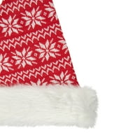 17 Црвена И Бела Нордиска Снегулка и Шарени Дедо Мраз Шапка Со Пом Пом