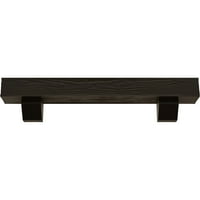 Ekena Millwork 4 H 8 D 48 W Sandblasted Fau Wood Camplace Mantel комплет со Ashford Corbels, природна пепел