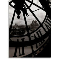 Трговска марка ликовна уметност Голем часовник Четкана алуминиумска wallидна уметност од Крис Блис 16х22