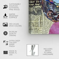 Пистата Авенија Авенија Мода и глам wallидна уметност платно за отпечатоци 'Хиероглифики од портретите на Кети Хиршфелд - Пинк,