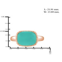Jewelersclub Chalcedony Ring Ridectone Jewelry - 6. Карат халцедонија розово злато над сребрен прстен накит - Gemstone Rings