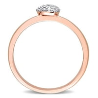 Miabella accentенски дијамантски акцент 14kt розово злато кластер срцев прстен