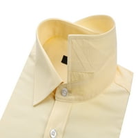 Маичка за машка фустан редовно одговара на деловна кошула памучна кошула со цврста кошула Оксфорд за мажи