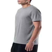 Атлетска работа маица со кратки ракави за мажи со атлетски работи-2-пакет, големина S-3XL