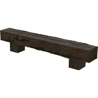 Ekena Millwork 8 H 12 D 60 W Riverwood Fau Wood Camply Mantel Kit W alamo Corbels, природен мед роса