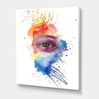 DesignArt „Детали за окото во виножито во боја на лице“ портрет на лице 'Боемјан и еклектично платно wallидна уметност печатење