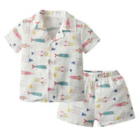 Сакаш Деца Пижами Деца Мало Бебе Девојчиња Пролет Лето Овошје Печатење Облека За Спиење Со Кратки Ракави Облека За Пижами Облека