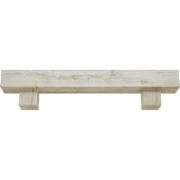 Ekena Millwork 6 H 8 D 60 W Sandblasted Fau Wood Camnplace Mantel комплет w alamo corbels, бело измиено