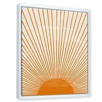 DesignArt 'Портокалово сонце печатење на Beige III' Модерно врамен платно wallидно печатење