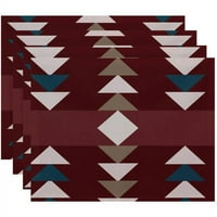 Едноставно Дејзи 18 14 Sagebrush Geometric Print PlaceMat