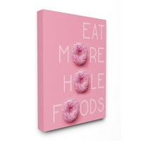 Колекцијата за украси „Ступел дома“ јадете повеќе храна храна розова на розова крофна типографија истегната платна wallидна уметност, 30