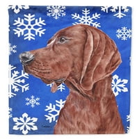 Каролини Богатства SC9779CHF Redbone Coonhound Зимски Снегулки Знаме Платно Големина На Куќа, Големина На Куќа, разнобојна