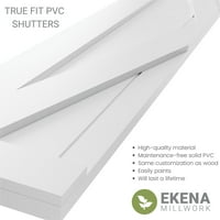 Ekena Millwork 15 W 43 H TRUE FIT PVC SINE X-BOARD FERMONE FIXED MONT SLUTTERS, без starвездени ноќни сини