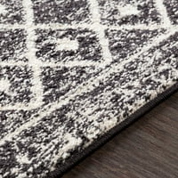 Уметнички ткајачи Елазиз Геометриска област килим, црна, 7'10 10'3