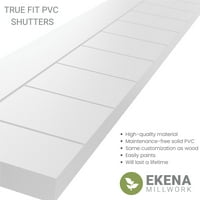 Ekena Millwork 18 W 65 H TRUE FIT PVC HORIONTAL SLAT FRADED модерен стил фиксни ролетни за монтирање, термичка зелена боја