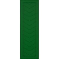Ekena Millwork 12 W 73 H TRUE FIT PVC единечен панел Chevron модерен стил фиксни ролетни за монтирање, виридијански зеленило
